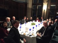 Prof. Joseph Sung (middle of far back) and Prof. Sian Griffiths (2nd left of Prof. Sung) were hosted a dinner by Prof. Stewart Mercer, Chair in Primary Care Research at Glasgow (middle front).
